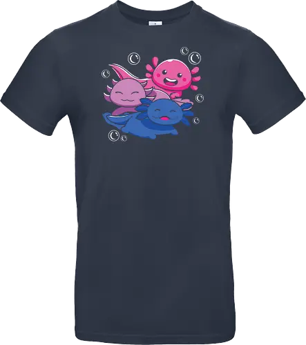 Three axolotls