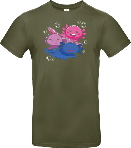 Three axolotls