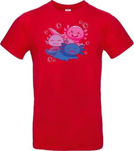 Three axolotls