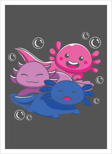 Three axolotls
