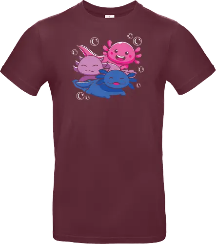 Three axolotls