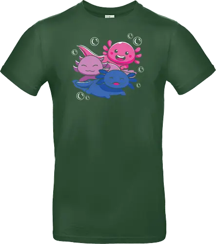 Three axolotls