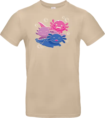 Three axolotls