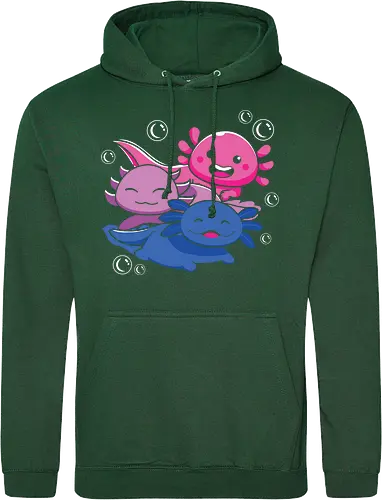Three axolotls