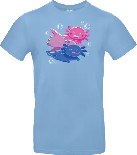 Three axolotls