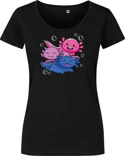 Three axolotls