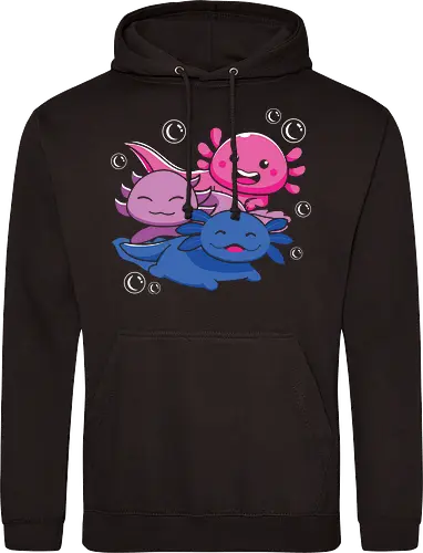 Three axolotls