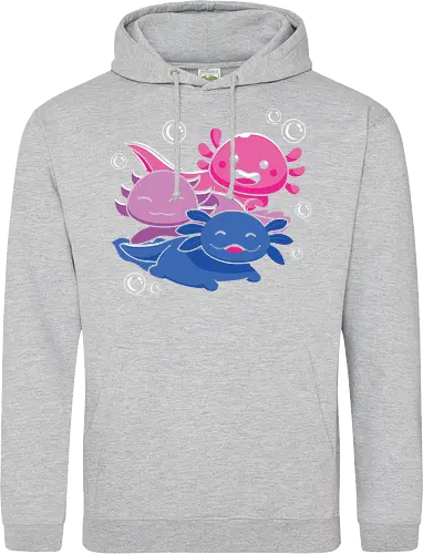 Three axolotls