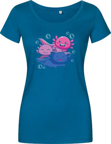 Three axolotls