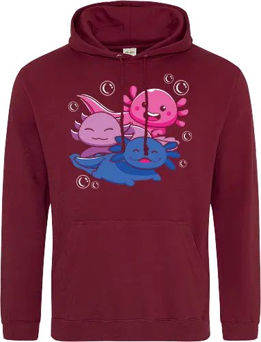 Three axolotls