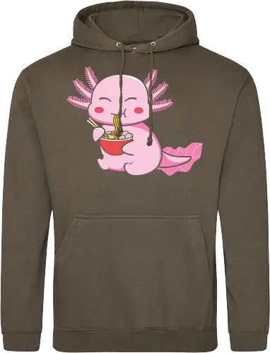 Axolotl eating pasta