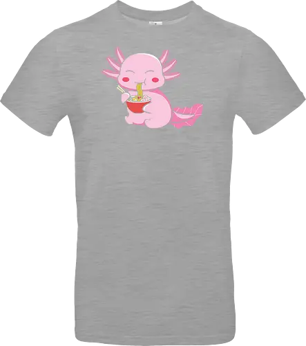 Axolotl eating pasta