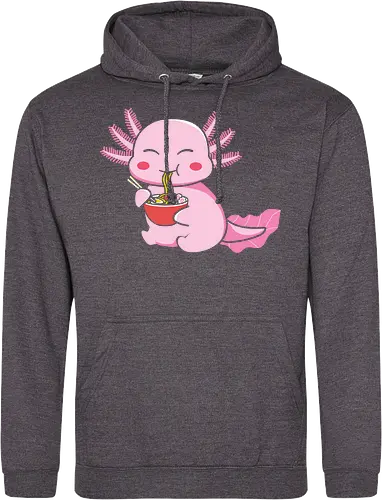 Axolotl eating pasta