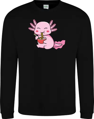 Axolotl eating pasta