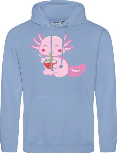Axolotl eating pasta