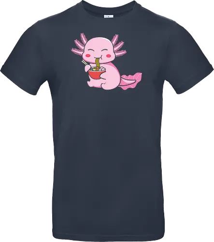 Axolotl eating pasta