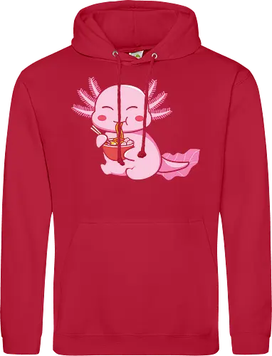 Axolotl eating pasta