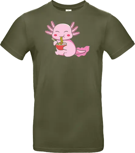 Axolotl eating pasta