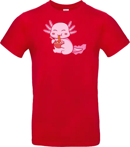 Axolotl eating pasta