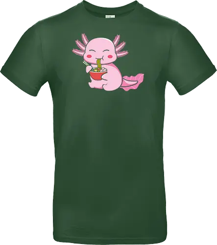 Axolotl eating pasta