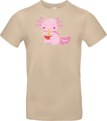 Axolotl eating pasta