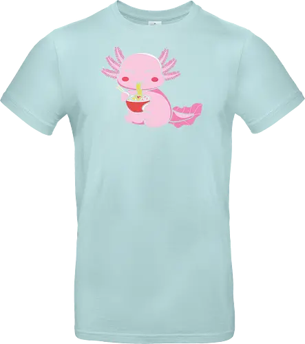 Axolotl eating pasta