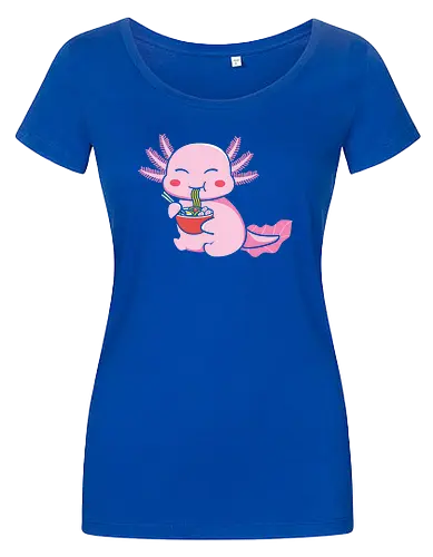 Axolotl eating pasta