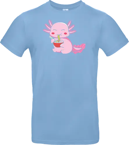 Axolotl eating pasta