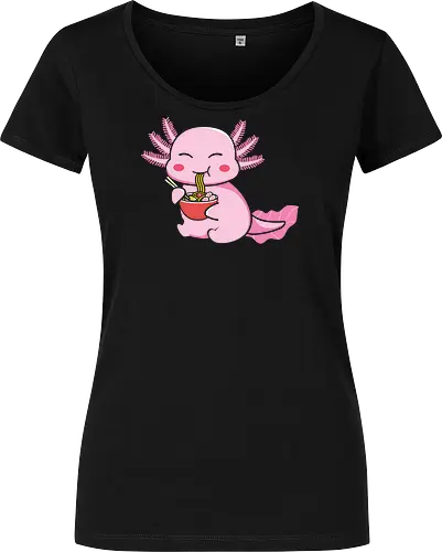Axolotl eating pasta