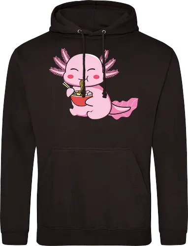 Axolotl eating pasta
