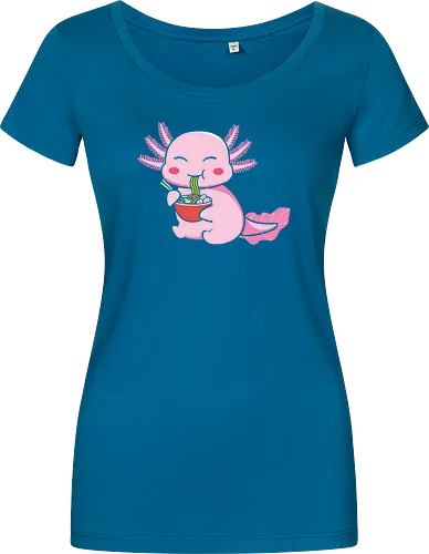 Axolotl eating pasta