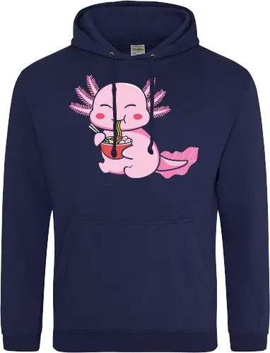 Axolotl eating pasta