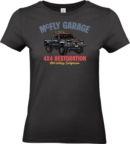 McFly Garage - Movie, film, retro, sci-fi, science fiction, time travel, cars - Standard T-Shirt (Women)