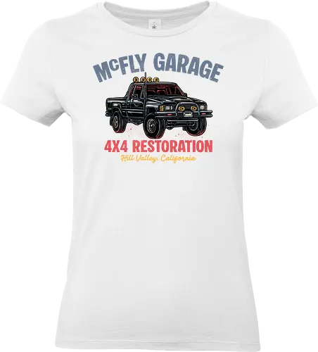 McFly Garage - Movie, film, retro, sci-fi, science fiction, time travel, cars - Standard T-Shirt (Women)