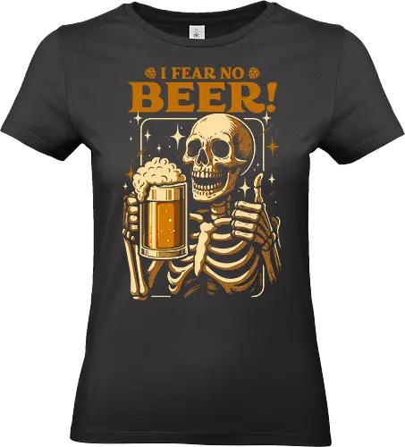 Ich fürchte kein Bier – Lustiges Bier - Bier, Betrunken, Lustig, Essen, Ich fürchte kein Bier, Totenkopf, Sarkasmus, Sarkastisch, Skelett, Tod, Tot, Vintage, Düster, Humor, Sensenmann, Getränk, Ästhetisch, Illustration, Getränke, lm2kone - Standard T-Shirt (Women)
