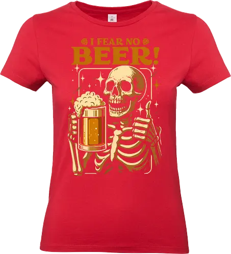 Ich fürchte kein Bier – Lustiges Bier - Bier, Betrunken, Lustig, Essen, Ich fürchte kein Bier, Totenkopf, Sarkasmus, Sarkastisch, Skelett, Tod, Tot, Vintage, Düster, Humor, Sensenmann, Getränk, Ästhetisch, Illustration, Getränke, lm2kone - Standard T-Shirt (Women)