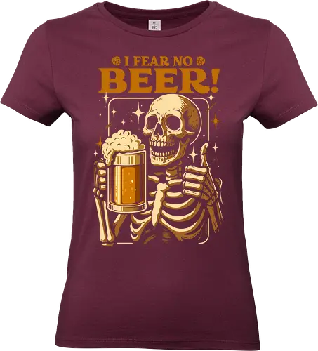 Ich fürchte kein Bier – Lustiges Bier - Bier, Betrunken, Lustig, Essen, Ich fürchte kein Bier, Totenkopf, Sarkasmus, Sarkastisch, Skelett, Tod, Tot, Vintage, Düster, Humor, Sensenmann, Getränk, Ästhetisch, Illustration, Getränke, lm2kone - Standard T-Shirt (Women)