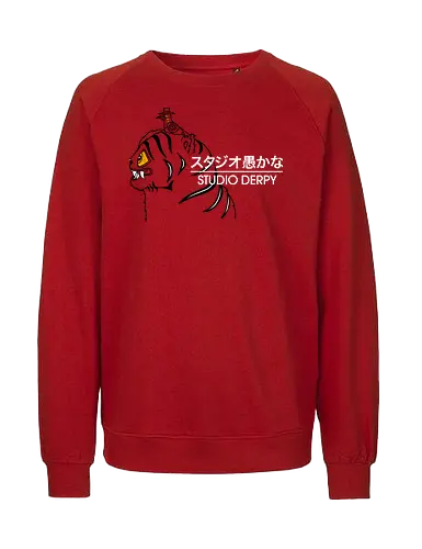 Studio Derpy - best on blue, Kpop demon hunters, demon, hunters, derpy tiger, Derpy, bird, demon hunters, blue tiger, funny - Fairtrade Sweatshirt