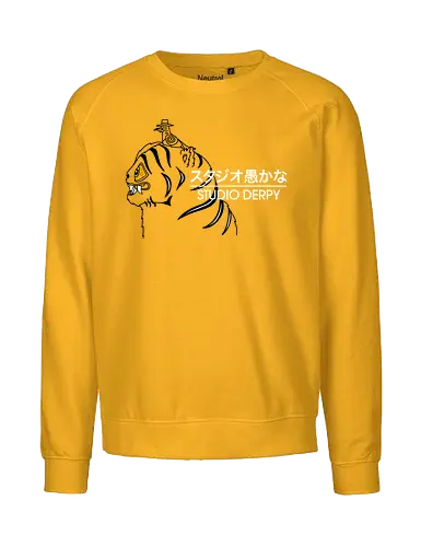 Studio Derpy - best on blue, Kpop demon hunters, demon, hunters, derpy tiger, Derpy, bird, demon hunters, blue tiger, funny - Fairtrade Sweatshirt