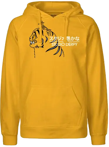Studio Derpy - best on blue, Kpop demon hunters, demon, hunters, derpy tiger, Derpy, bird, demon hunters, blue tiger, funny - Fairtrade Hoodie