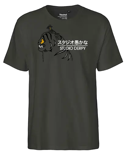 Studio Derpy - best on blue, Kpop demon hunters, demon, hunters, derpy tiger, Derpy, bird, demon hunters, blue tiger, funny - Fairtrade T-Shirt