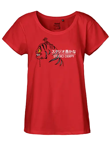 Studio Derpy - best on blue, Kpop demon hunters, demon, hunters, derpy tiger, Derpy, bird, demon hunters, blue tiger, funny - Fairtrade Girl Shirt