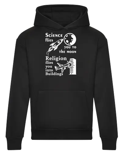 Science flies you to the moon. Religion flies you into buildings (Weisse-Schrift)