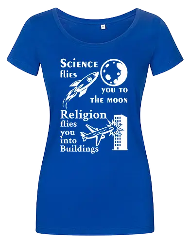 Science flies you to the moon. Religion flies you into buildings (Weisse-Schrift)