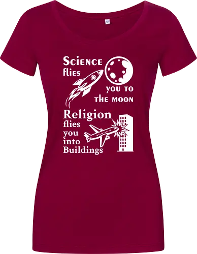 Science flies you to the moon. Religion flies you into buildings (Weisse-Schrift)