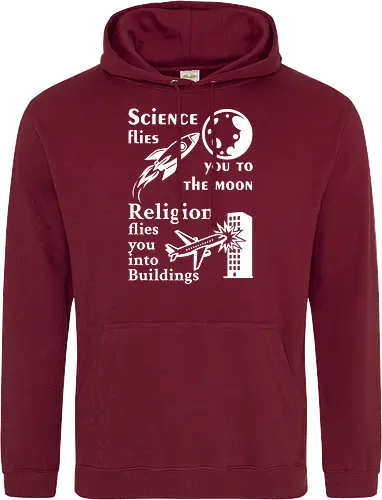 Science flies you to the moon. Religion flies you into buildings (Weisse-Schrift)