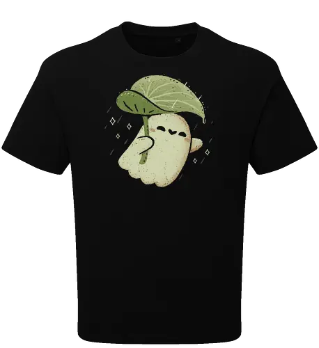 Cute Ghost with Leaf Umbrella