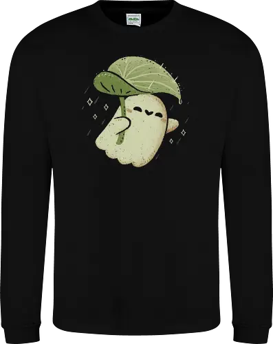 Cute Ghost with Leaf Umbrella