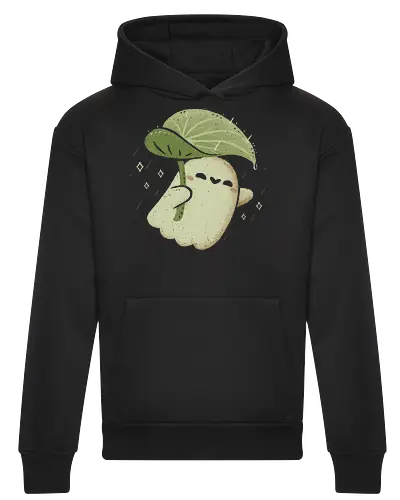 Cute Ghost with Leaf Umbrella