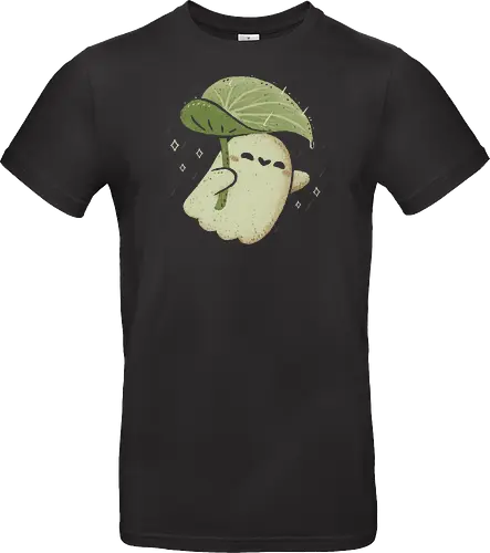 Cute Ghost with Leaf Umbrella